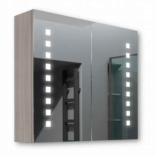 Dřevěná skříňka 80x70 Led zrcadlo Merkur Akácie
