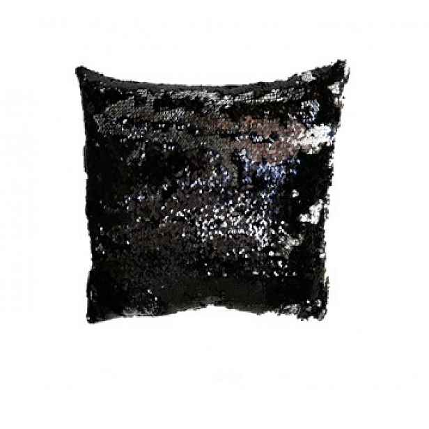 JAHU MAGIC Povlak na polštář s flitry 40 x 40 cm - černá