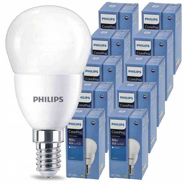 Led žárovka E14 7W 60W 806lm Neutrální barva 4000K Philips CorePro 10x