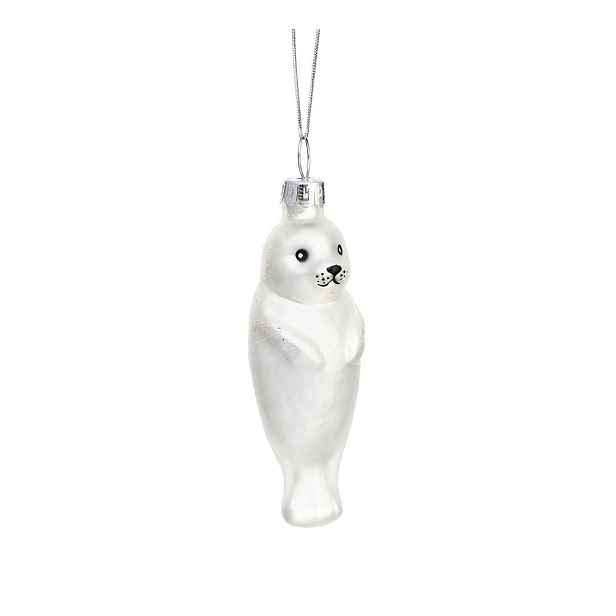 Skleněná ručně vyrobená vánoční ozdoba 9 cm Baby Seal – Sass & Belle