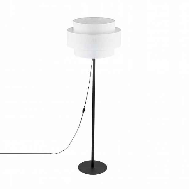Stojací lampa Calisto Černá Bílá Abažur 1xE27 159 Cm Stojací lampa Dům