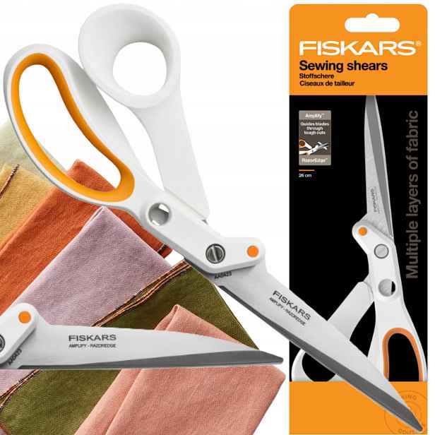 Krejčovské Nůžky Fiskars Amplify Ostré Na Silné Látky Ocelové 26 CM