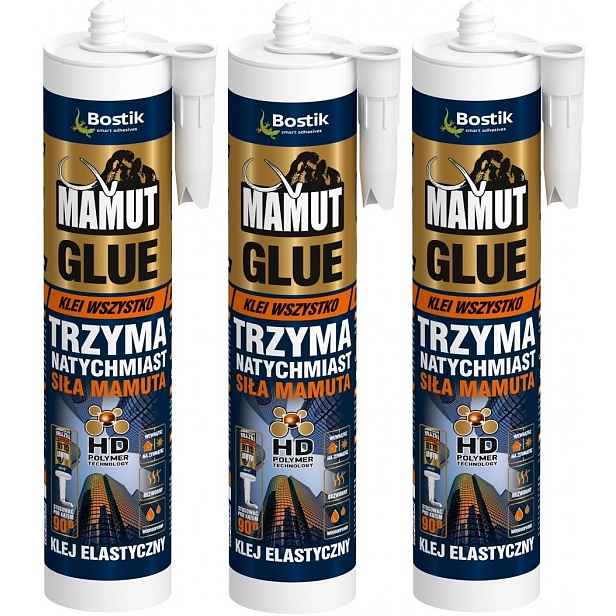 3ks Bostik Mamut Univerzální Lepidlo 290 ml Bílá Pro Všechno Silné