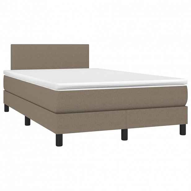 vidaXL Box spring postel s matrací taupe 120x190 cm textil