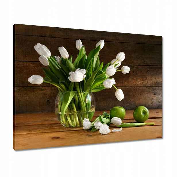 Obrazy 80x60 Bílé tulipány