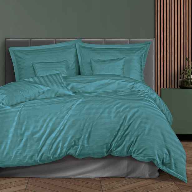 Povlečení bambusovo-bavlněný satén Stripe TURKUS/180x200 +2x70x80 +4x40x40