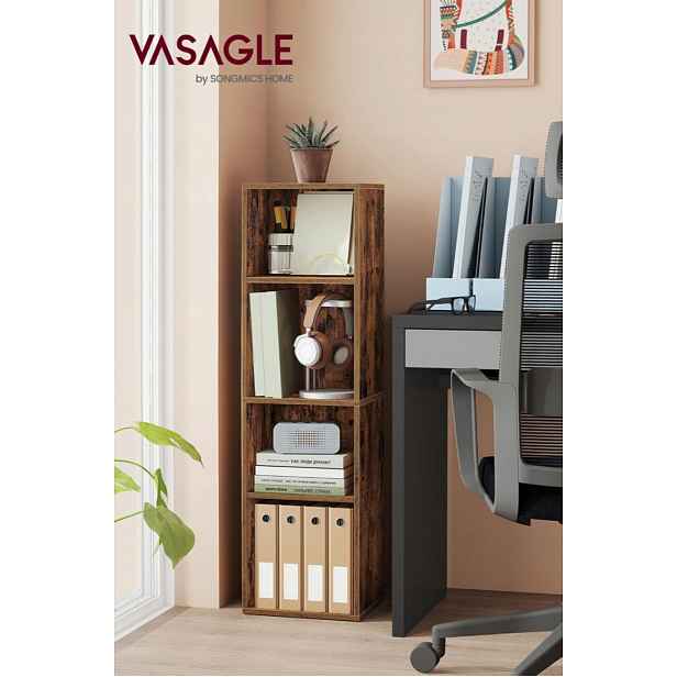 Regál Songmics 30 cm x 106 cm x 24 cm odstíny hnědé