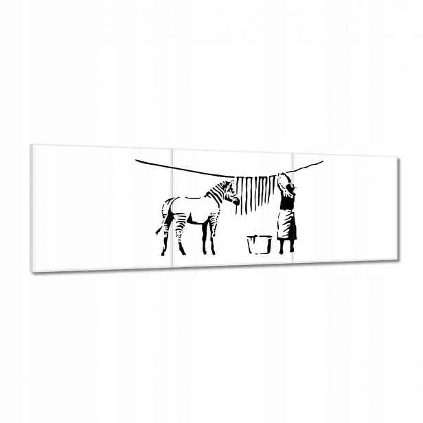 Obrazy 120x40 Praní zebry Banksy Pruhy