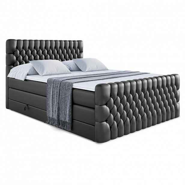 ALTDECOR POSTEL boxspring SERENE-Z KING – 200 x 200 – H3/H4 – vysoce lesklá černá