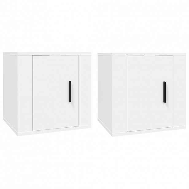 vidaXL Nástěnné TV skříňky 2 ks bílé 40 x 34,5 x 40 cm