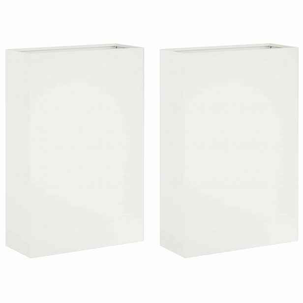 vidaXL Zahradní pěstebník 2 ks Bílá 40 x 20 x 75 cm