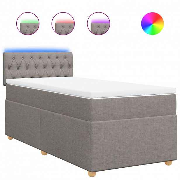 vidaXL Box spring postel s matrací taupe 90x200 cm textil