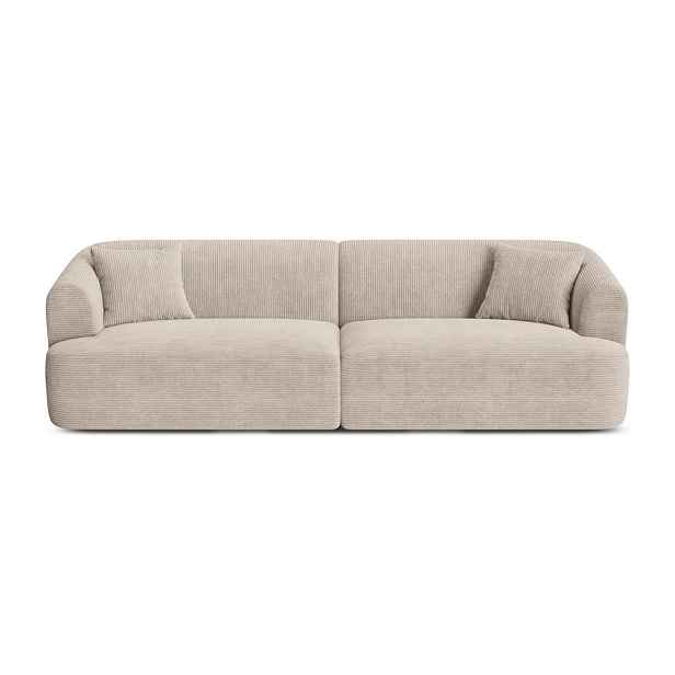 Světle hnědá manšestrová pohovka 255 cm Campi – Cosmopolitan Design