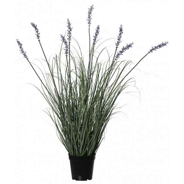 Umělá květina Levandule v květináči 80 cm, fialová