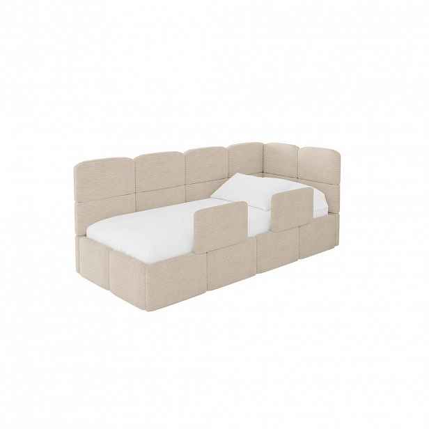 ALTDECOR JEDNOLŮŽKOVÁ POSTEL pro mládež s úložným prostorem, vlevo - KIVY 80x200 béžová