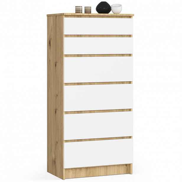 RAUMHIRSCH FURNITURE KOMODA dub Artisan, bílá 130/60/40