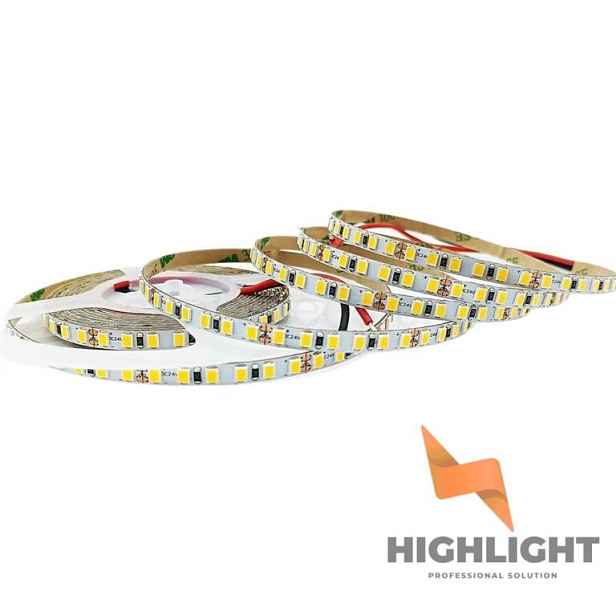 Led páska 24V 5mm 10W 3000K Slim Highlight 168LED Smd 2835 Bílá Teplá 20 m
