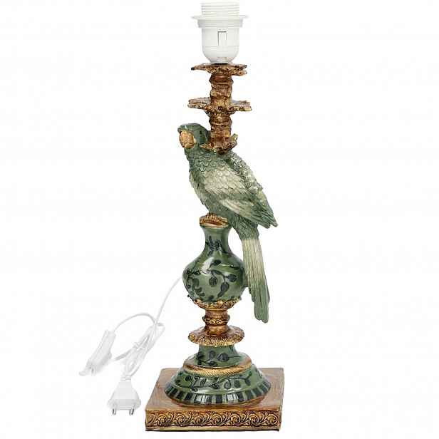 Noční Stolní Lampa Papoušek Zelená Retro Loft Boho E27 45 cm