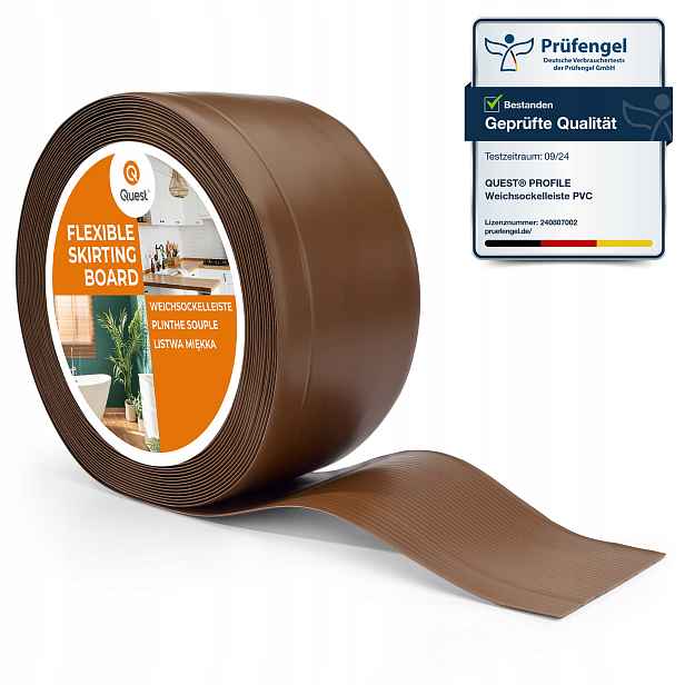 Pvc soklová lišta 100/25 hnědá, 5 m, pružná, soklová
