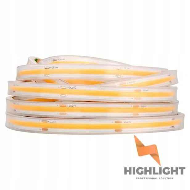 5 m Led pásek Cob vodotěsný Neutrální 4000K IP67 24V 10W 480 Led CRI90
