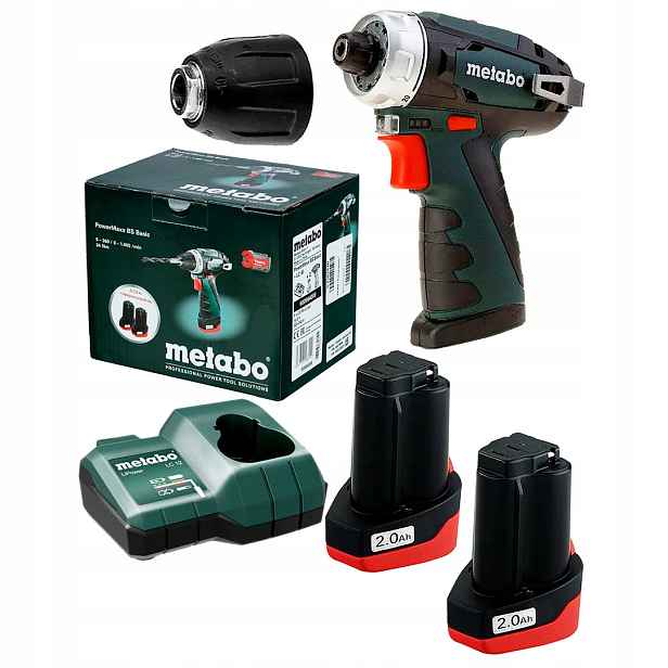 Aku. aku šroubovák Metabo PowerMaxx Bs Basic 12V 2x2Ah 34 Nm 2-rychlostní