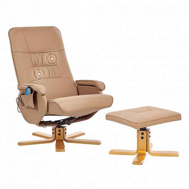 Beliani MASÁŽNÍ ŽIDLE Světle hnědá Relaxpro