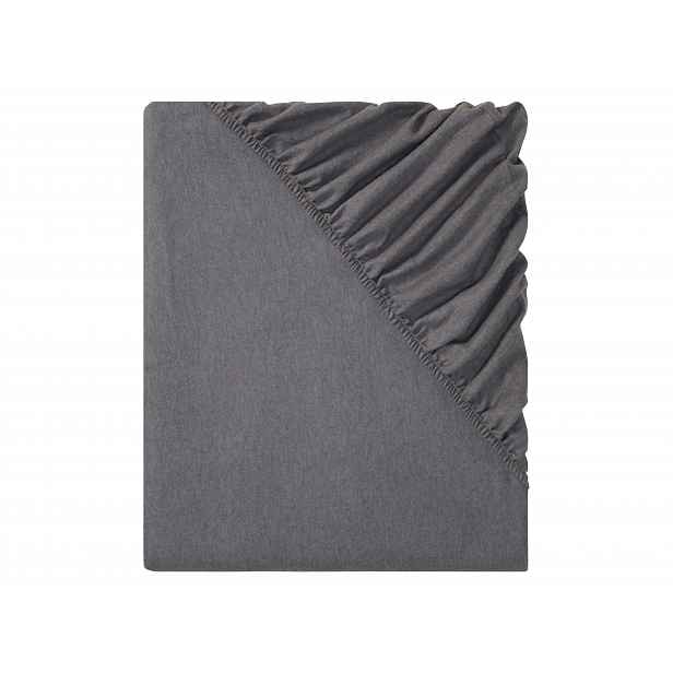 Livarno Home Napínací prostěradlo z jemného flanelu, 180-200 x 200 cm (Tmavě šedá)