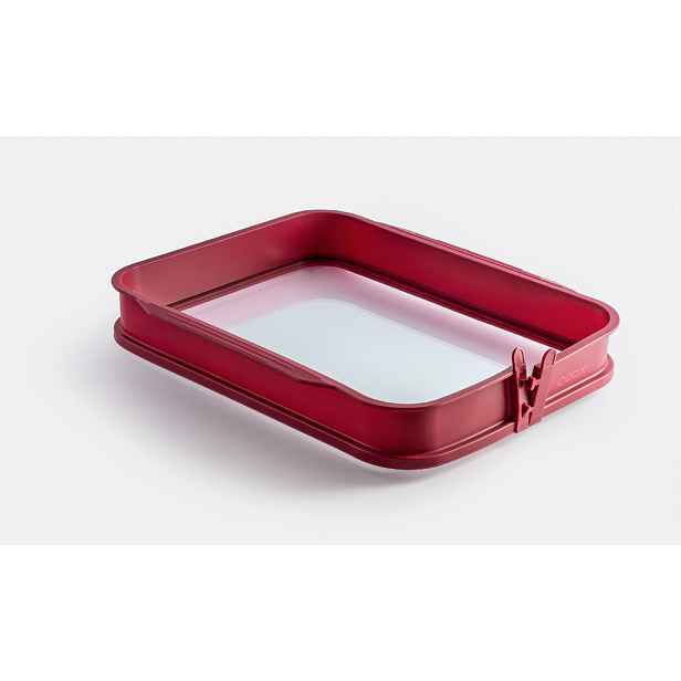 Pekáč do trouby coox se skleněnou základnou 36x27 cm, vínová