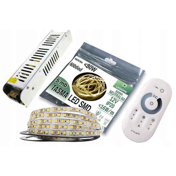 Set Led pásek 2835 IP20 5M Bílá Denní Dotyk