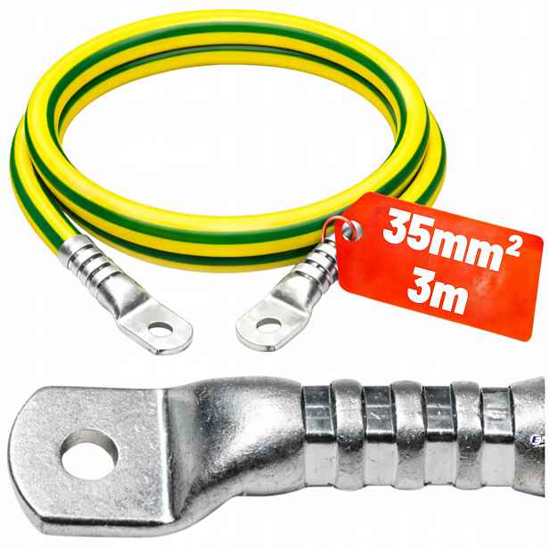 3m Kabel Lgy Očková koncovka 35/8 Německo 35mm2 3m