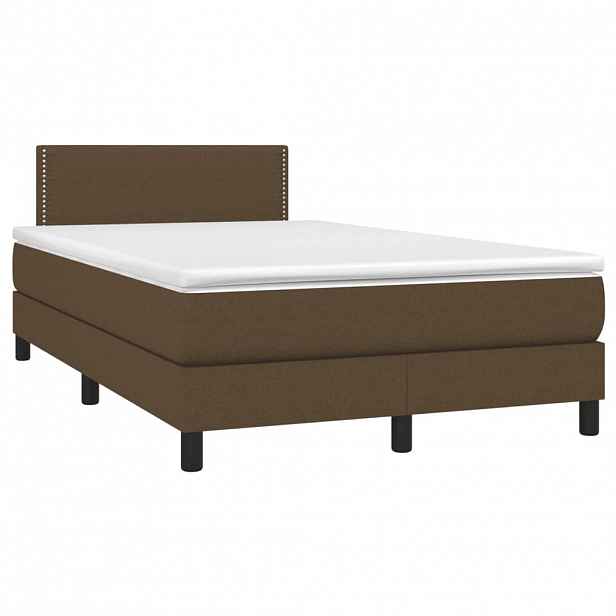 vidaXL Box spring postel s matrací tmavě hnědá 120x190 cm textil