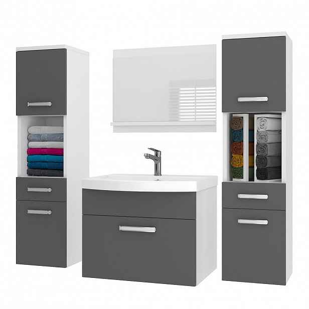 B BELINI GROUP KOUPELNOVÝ NÁBYTEK Koupelnová SADA PRI M6, Šedá matná, 120 cm