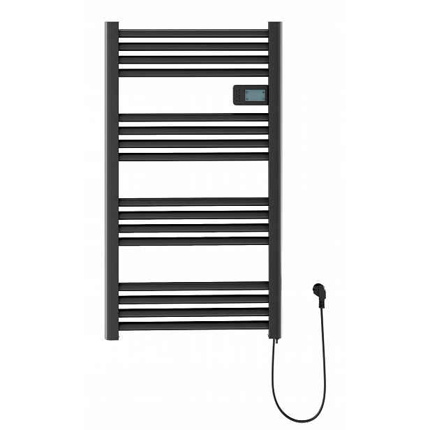 Černý Elektrický Radiátor Do Koupelny 500W Programátor 3 Režimy
