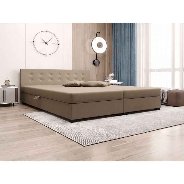 Manželská postel 140x200 AJKA DOUBLE 1 - hnědá