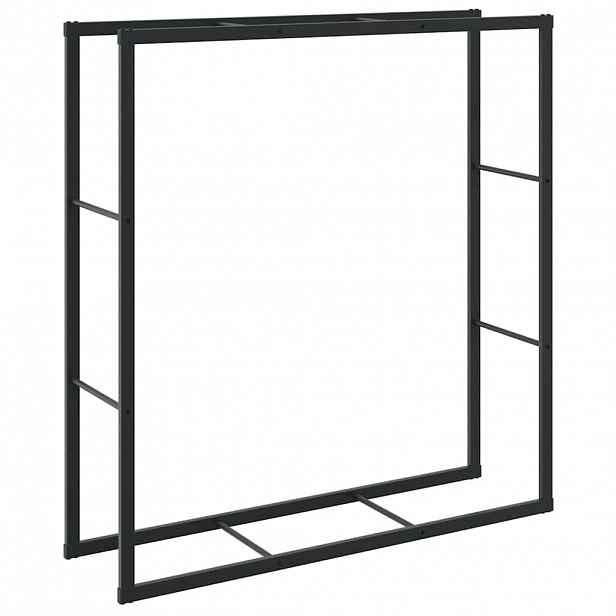 vidaXL Stojan na palivové dřevo černý 110x30x116 cm ocel