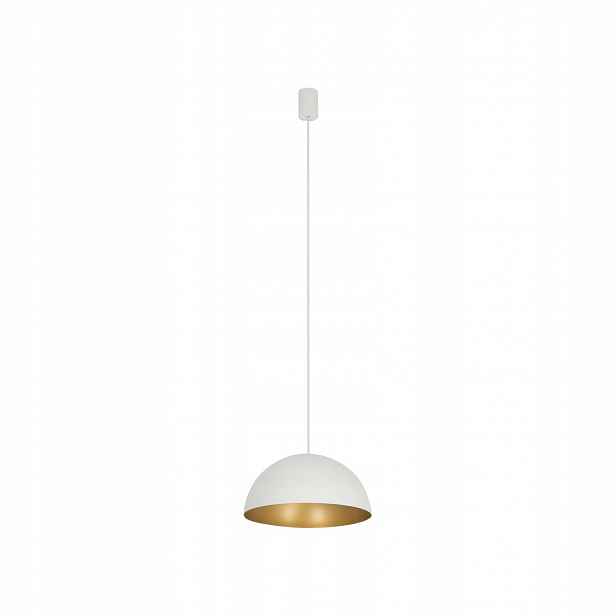 Bílá závěsná lampa Hemisphere moderní nad jídelní stůl Nowodvorski