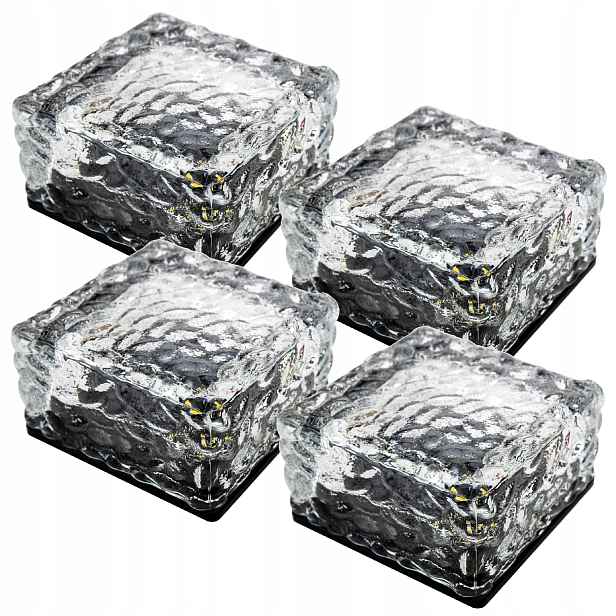 4x Solární Zahradní Lampa Led Nájezdová Zemní Kostka Snímač soumraku