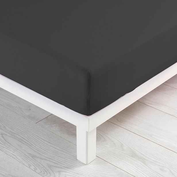 Antracitové napínací prostěradlo jersey 140x190 cm Jersy – douceur d'intérieur