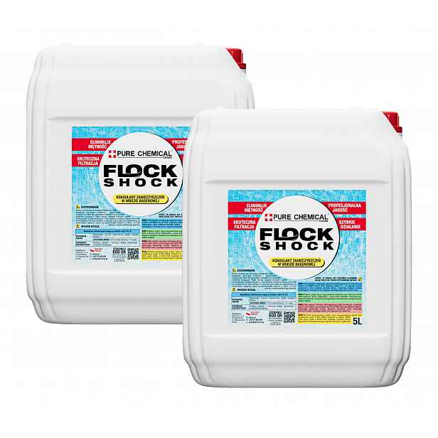 Flock Shock tekutý koagulant do bazénu, krystalická voda 2 x 5 l (10 l)