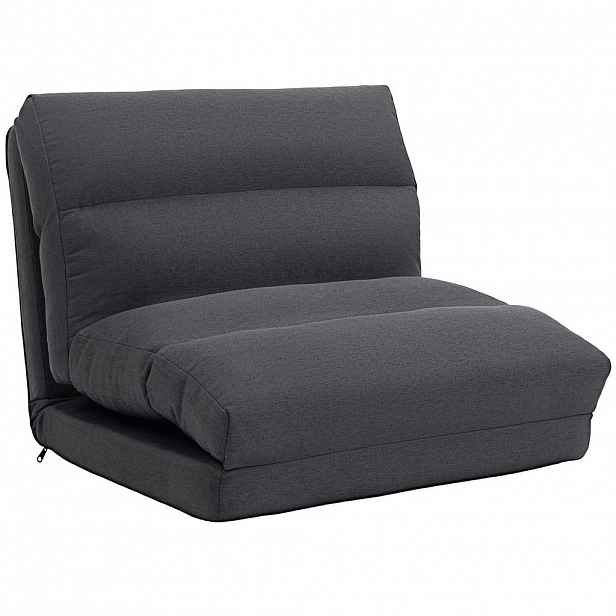 HOMCOM PODLAHOVÁ židle polyester kov tmavě šedá