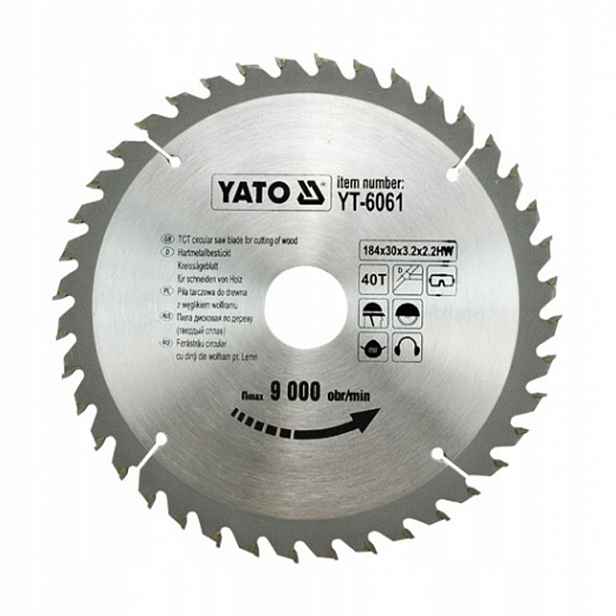Kotoučová pila na dřevo Yato YT-6061 184x30x2,2 mm 40T s vidlicí