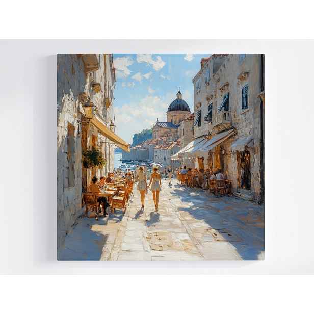 Obraz Na Plátně Canvas Město Ulice Moře Přístav Zátoka Restaurace 50x50