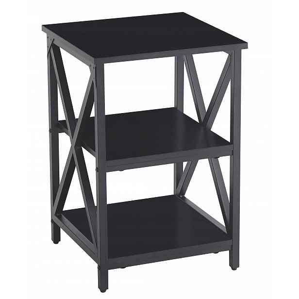 Regál Noční Pomocný Stolek Retro Loft Industriální 60 CM Černý