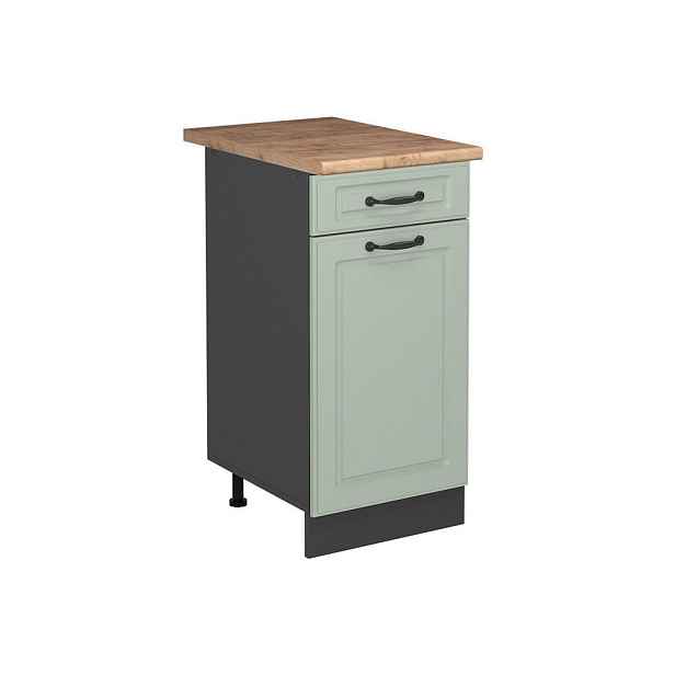 Vicco SPODNÍ SKŘÍŇKA KUCHYŇSKÉ LINKY R-Line, Mint venkovský dům/Antracit, 40 cm pracovná doska Dub Goldkraft