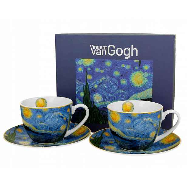 Duo 2 šálky s podšálky Starry Night inspirované Van Goghem jako Dárek