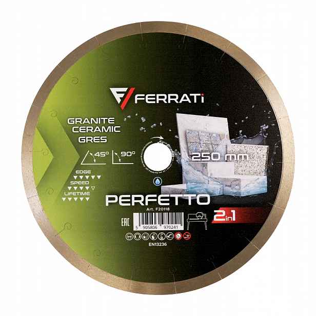 Ferrati Perfetto Diamantový Kotouč Čepel Ø 250 MM x 25,4 MM 2v1