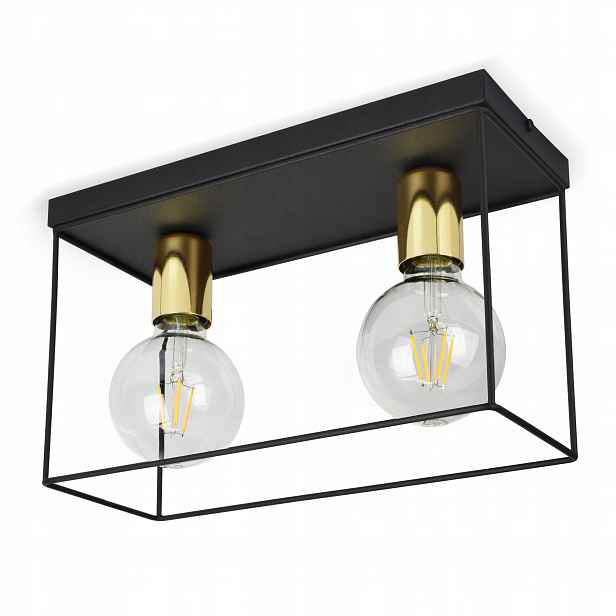 Závěsné Stropní Svítidlo Stropní Svítidlo Klec Loft 571-SK2 Led Black & Gold Edition