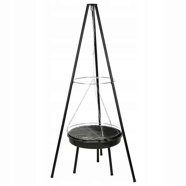 Zahradní Gril Trojnožka Nerezová Ocel Ohniště 52 CM Rošt 48 CM 151 CM