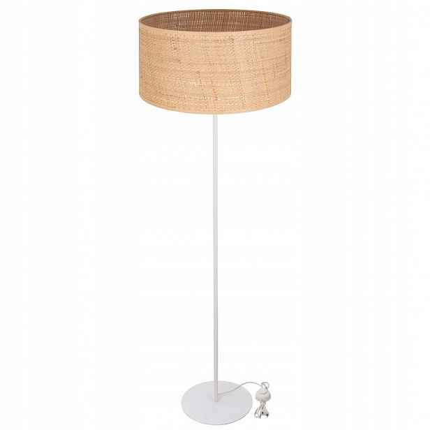 Skandinávská Stojací Lampa S Ratanovým Stínítkem