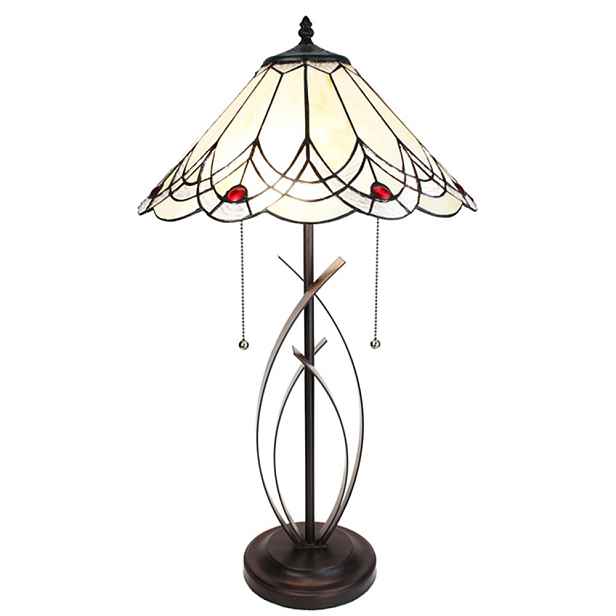 Stolní lampa Tiffany Red Dot - 39x69 cm E27/max 2x60W Clayre & Eef